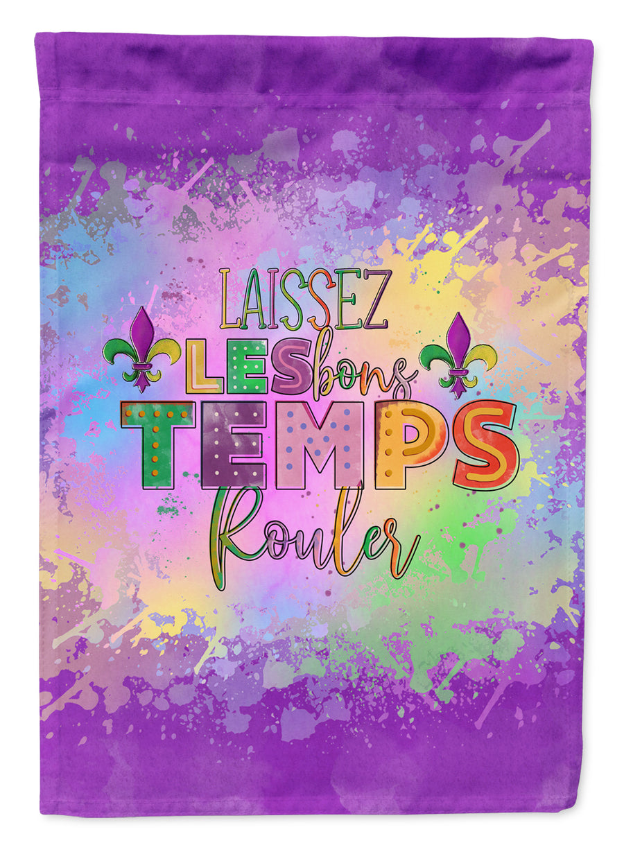 Laissex Les bons Temps Rouler Mardi Gras Flag Canvas House Size Image 1