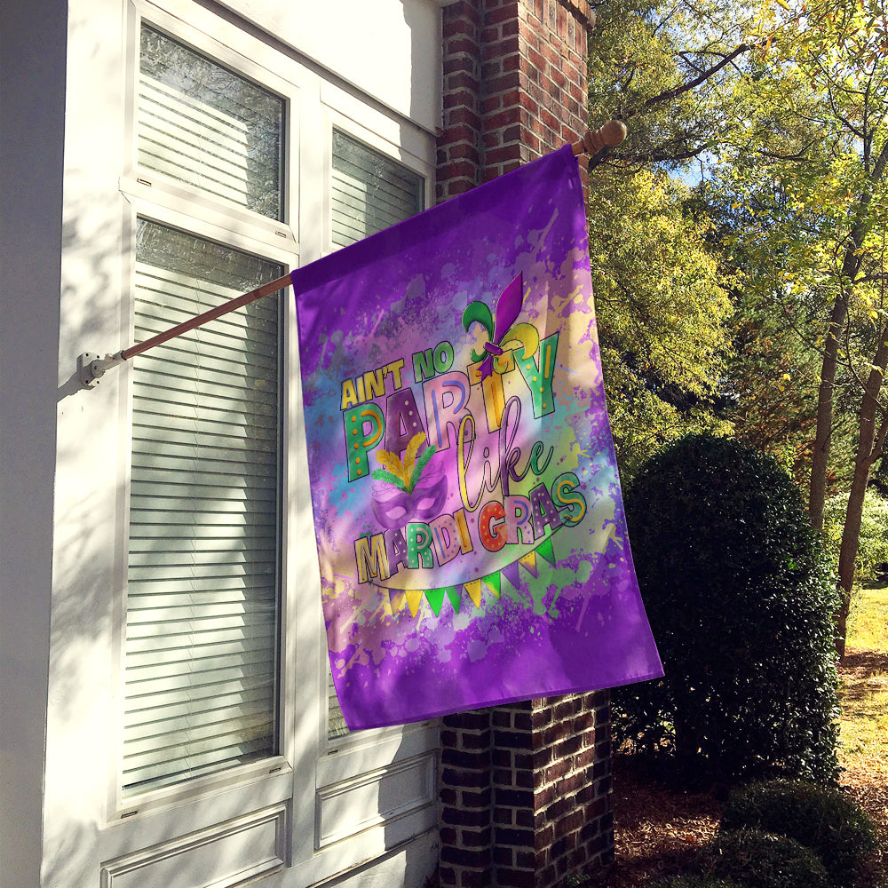 Aint No Party Like Mardi Gras Flag Canvas House Size Image 2