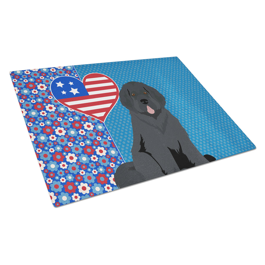 Black Newfoundland USA American Glass Cutting Board Large Image 1