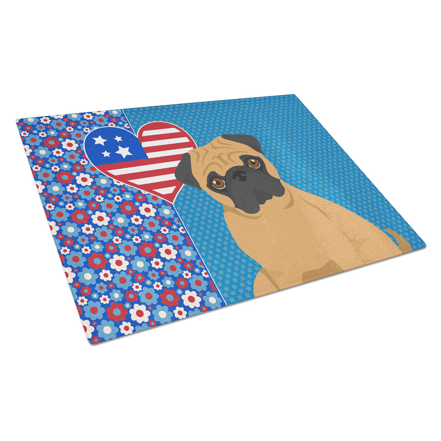 Apricot Pug USA American Glass Cutting Board Large Image 1