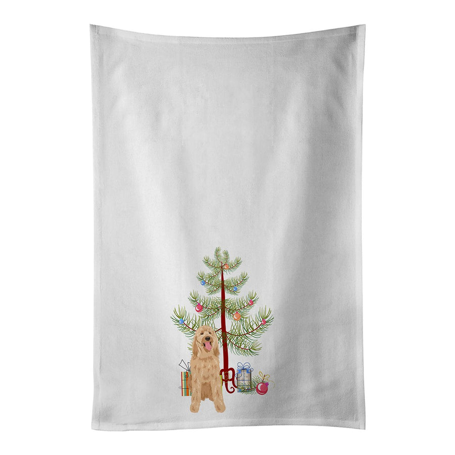 Doodle Fawn Style 3 Christmas White Kitchen Towel Set of 2 Dish Towels Image 1