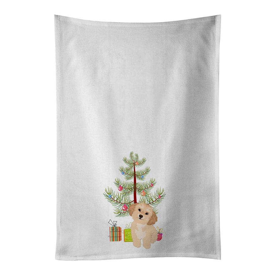 Shih-Tzu Gold Style 1 Christmas White Kitchen Towel Set of 2 Dish Towels Image 1