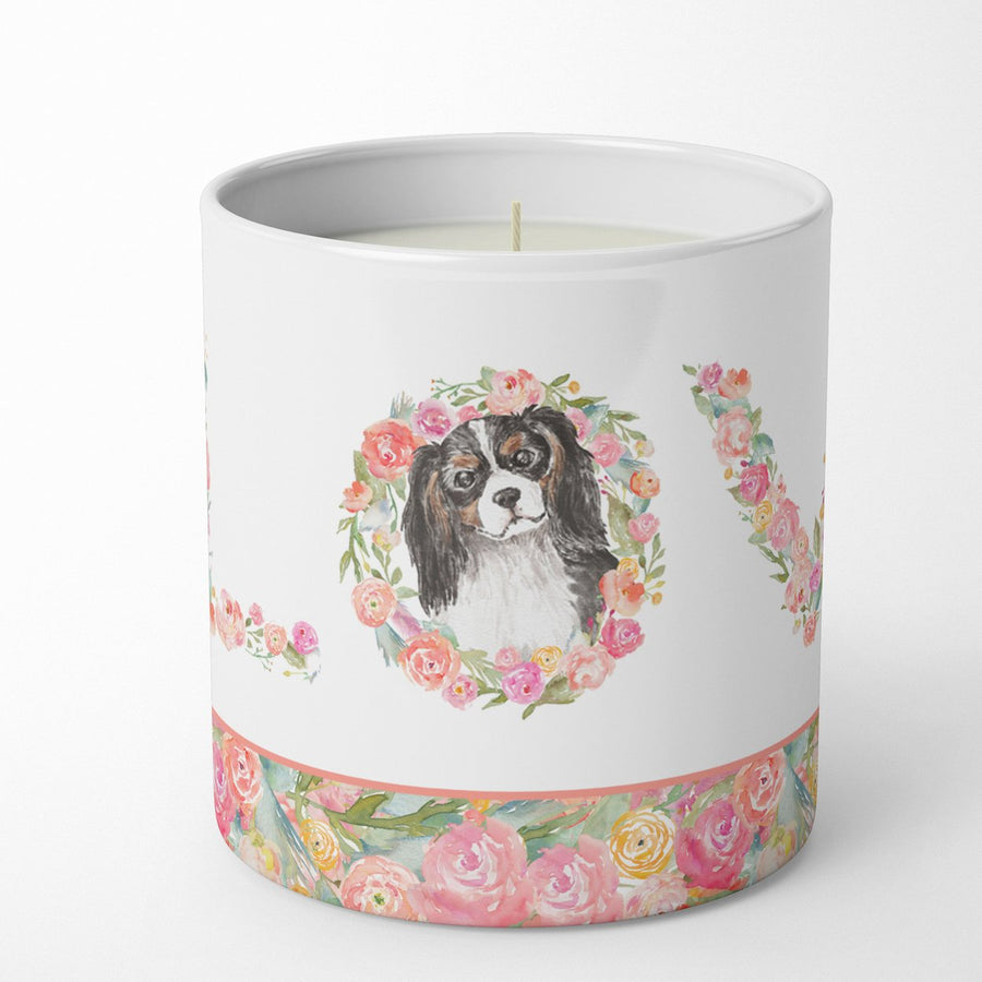 Cavalier Spaniel Tricolor Style 2 LOVE 10 oz Decorative Soy Candle Image 1