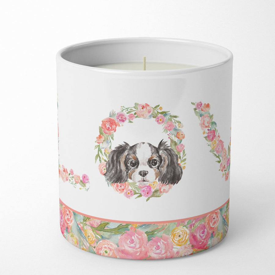 Cavalier Spaniel Tricolor Puppy LOVE 10 oz Decorative Soy Candle Image 1