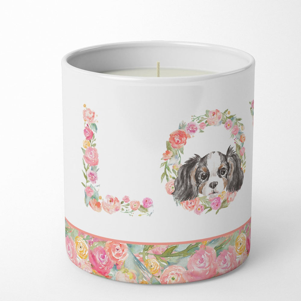 Cavalier Spaniel Tricolor Puppy LOVE 10 oz Decorative Soy Candle Image 2