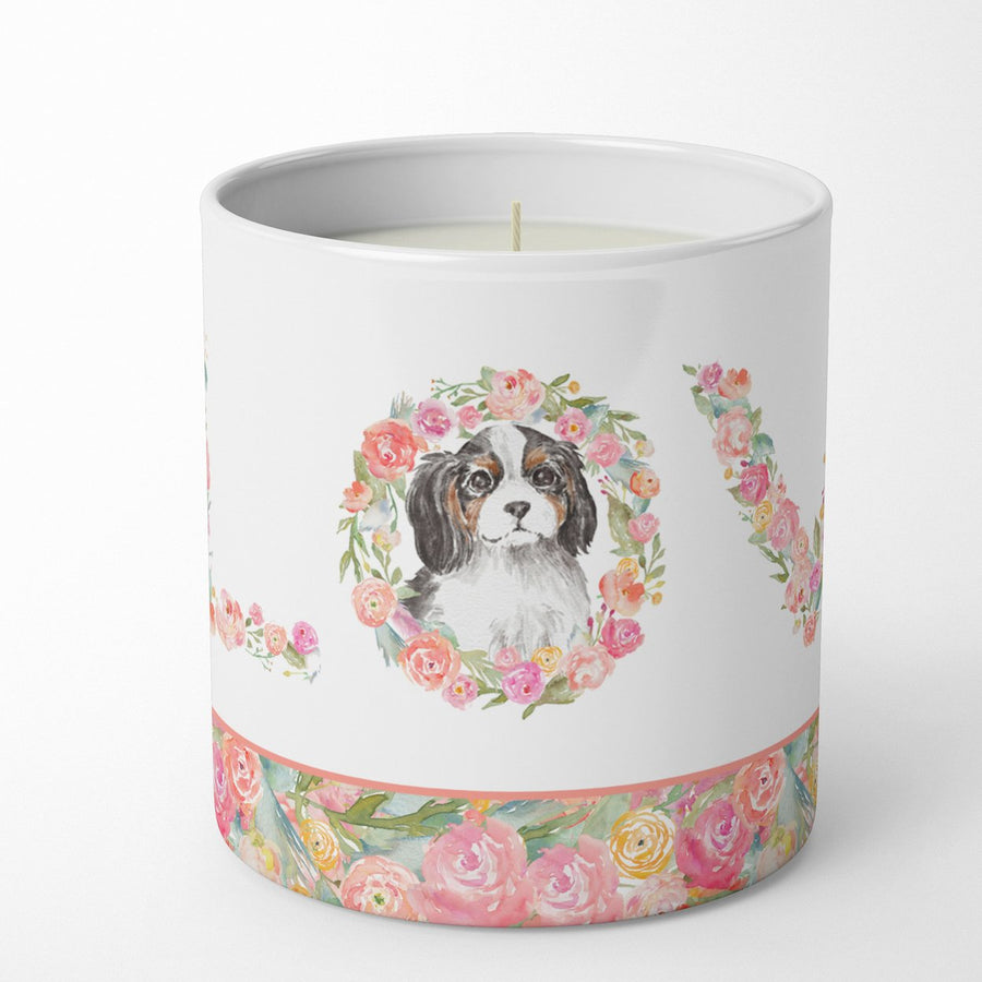 Cavalier Spaniel Tricolor Style 4 LOVE 10 oz Decorative Soy Candle Image 1