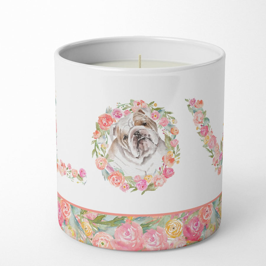 English Bulldog Style 6 LOVE 10 oz Decorative Soy Candle Image 1