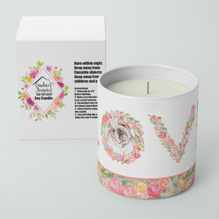 English Bulldog Style 6 LOVE 10 oz Decorative Soy Candle Image 4