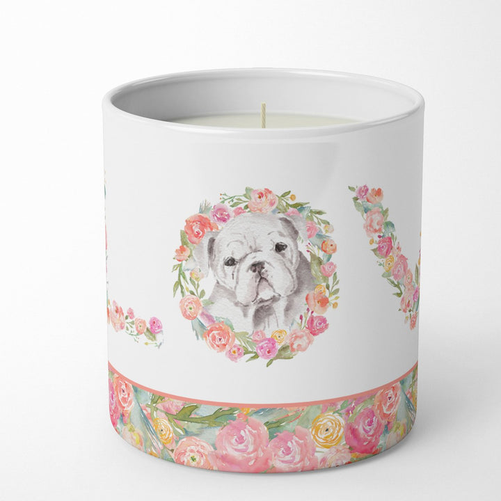 English Bulldog Style 9 LOVE 10 oz Decorative Soy Candle Image 1