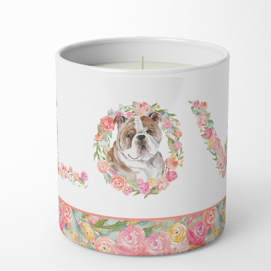 English Bulldog Style 10 LOVE 10 oz Decorative Soy Candle Image 1