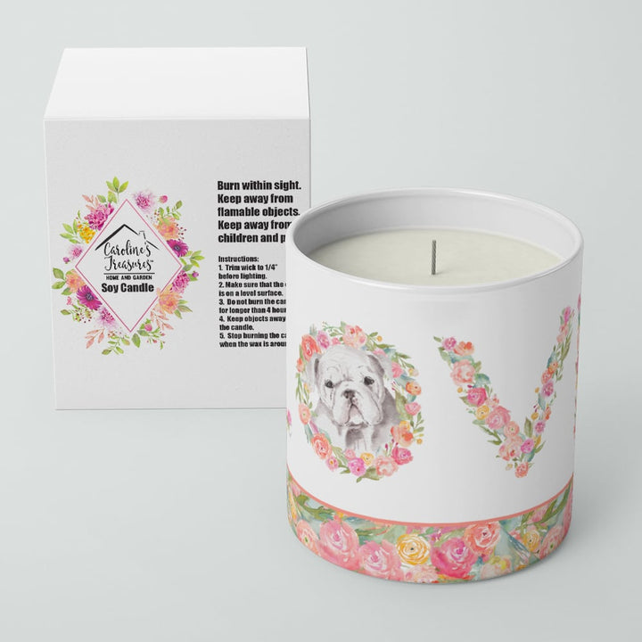 English Bulldog Style 9 LOVE 10 oz Decorative Soy Candle Image 4