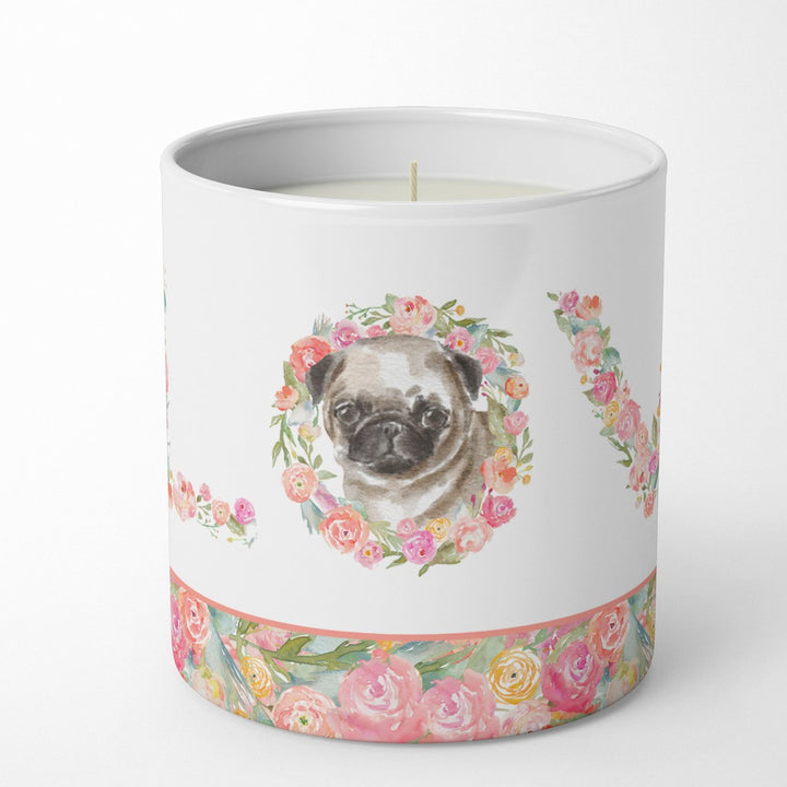 Pug Style 1 LOVE 10 oz Decorative Soy Candle Image 1