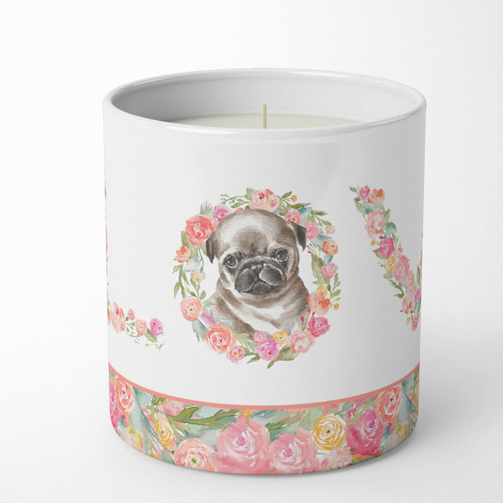 Pug Style 3 LOVE 10 oz Decorative Soy Candle Image 1