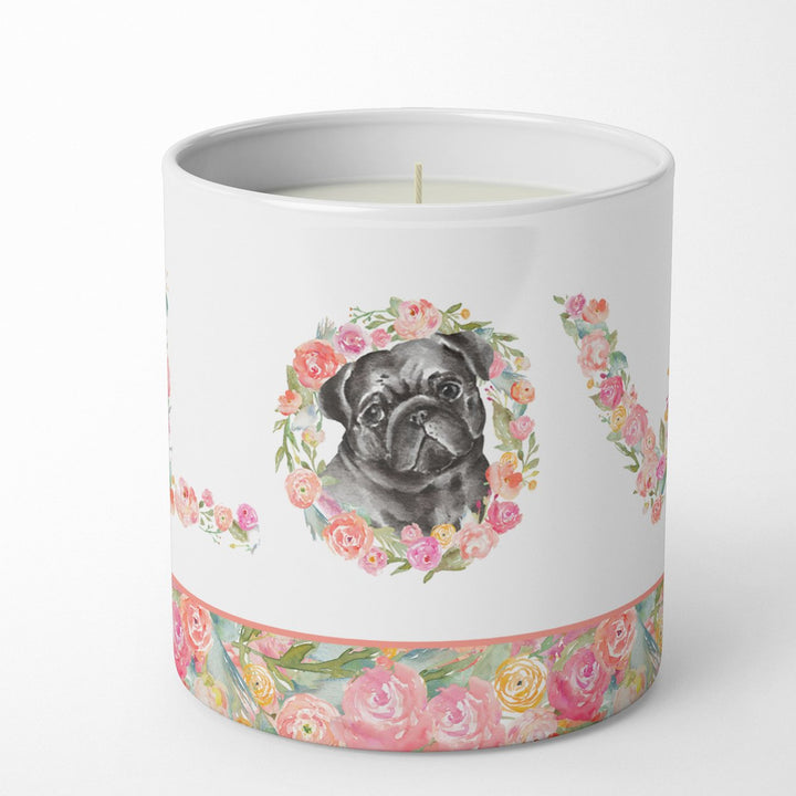 Pug Style 4 LOVE 10 oz Decorative Soy Candle Image 1