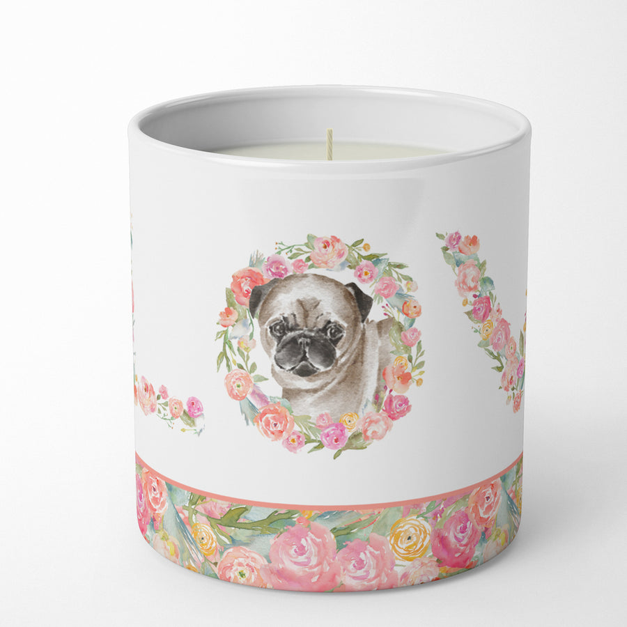 Pug Style 5 LOVE 10 oz Decorative Soy Candle Image 1