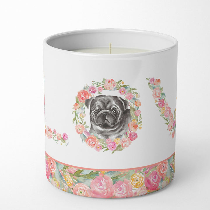 Pug Style 8 LOVE 10 oz Decorative Soy Candle Image 1