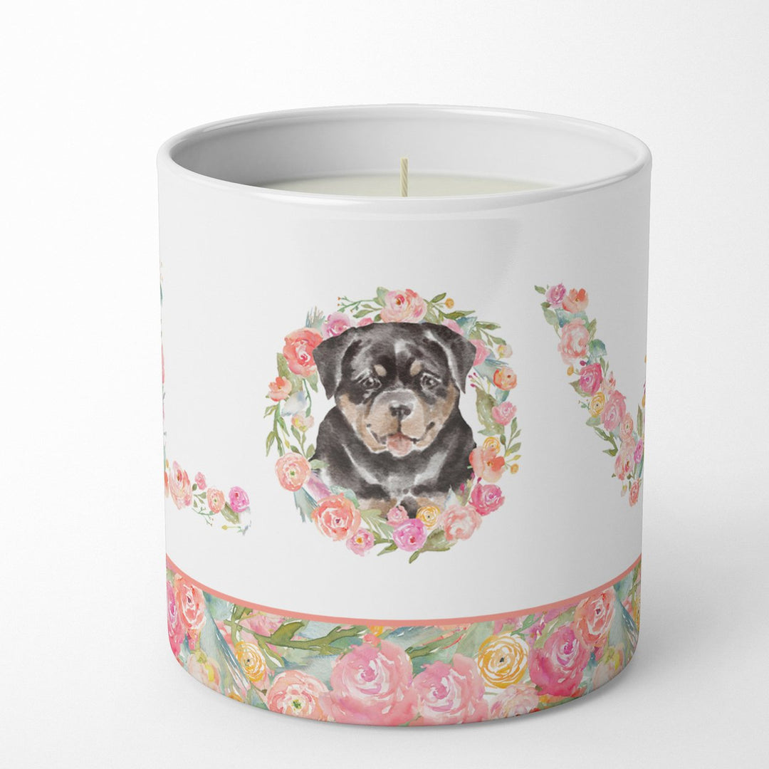 Rottweiler Style 2 LOVE 10 oz Decorative Soy Candle Image 1