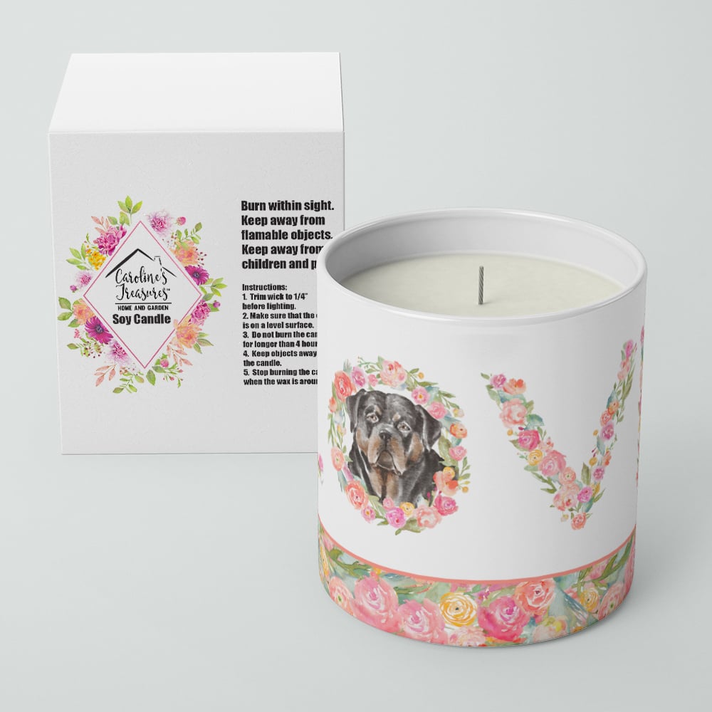 Rottweiler Style 1 LOVE 10 oz Decorative Soy Candle Image 4