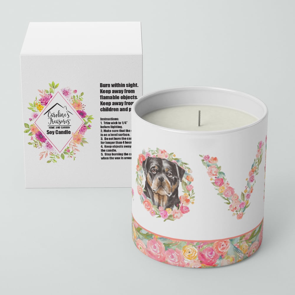 Rottweiler Style 5 LOVE 10 oz Decorative Soy Candle Image 4