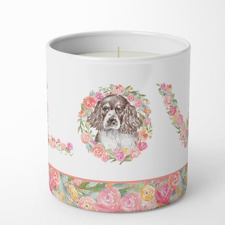 English Springer Spaniel Style 2 LOVE 10 oz Decorative Soy Candle Image 1