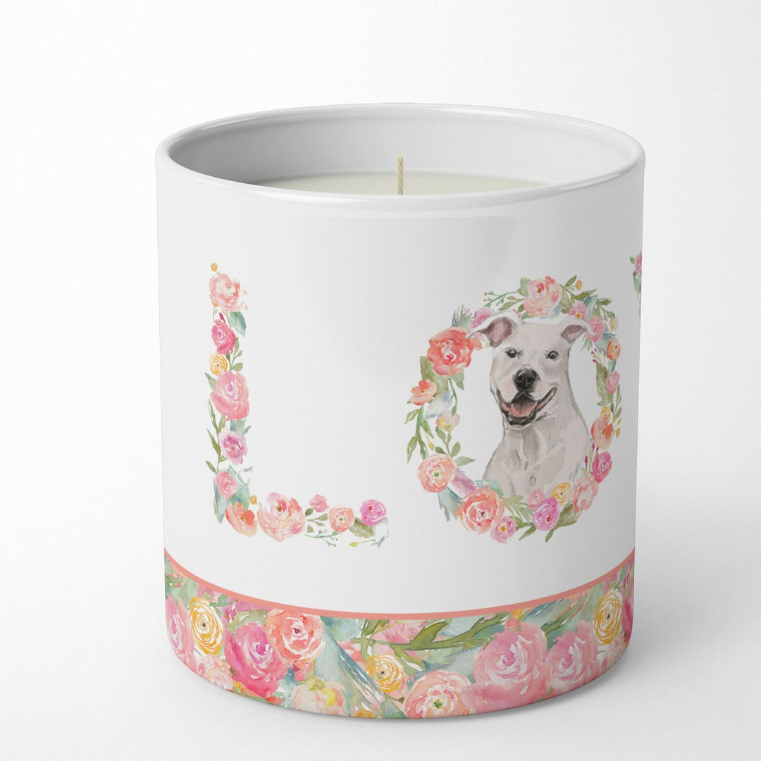 Staffordshire Bull Terrier White Love 10 oz Decorative Soy Candle Image 2