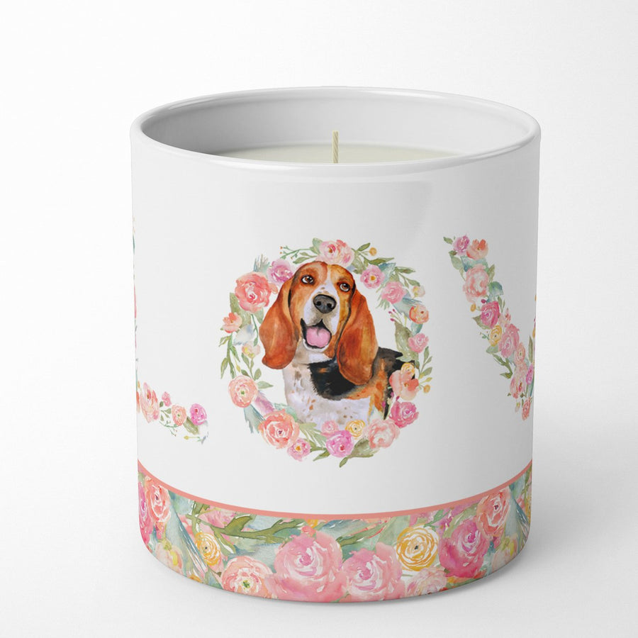 Basset Hound Love 10 oz Decorative Soy Candle Image 1