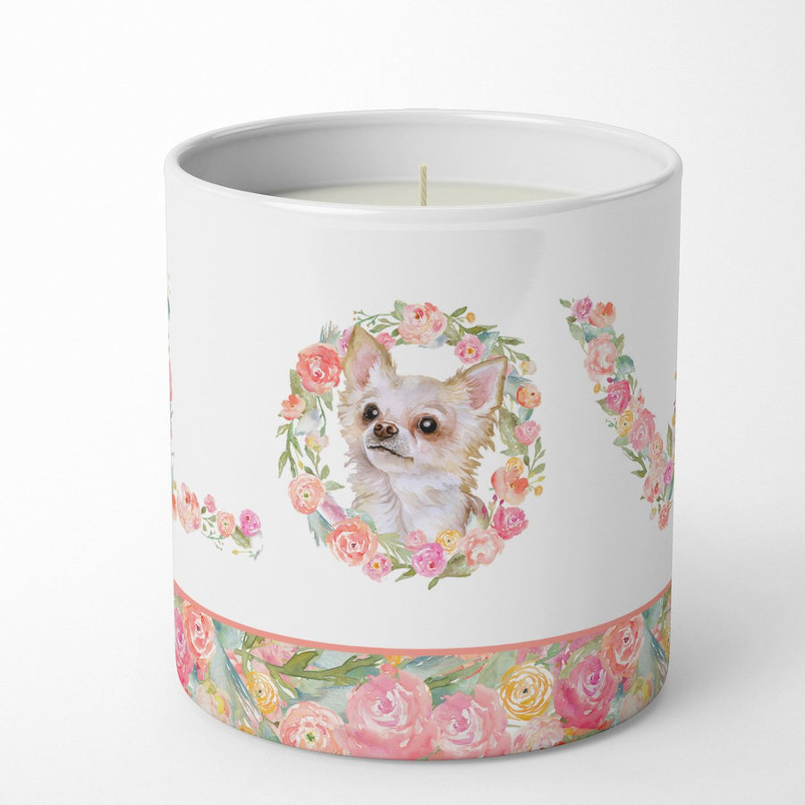 Longhaired Chihuahua Love 10 oz Decorative Soy Candle Image 1