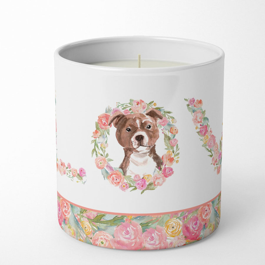 Staffordshire Bull Terrier Style 2 Love 10 oz Decorative Soy Candle Image 1