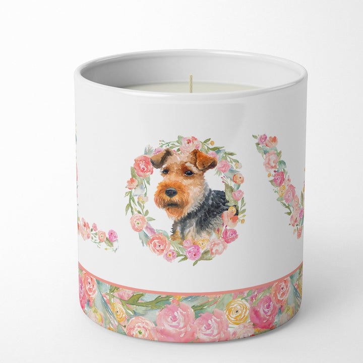 Welsh Terrier Style 2 Love 10 oz Decorative Soy Candle Image 1