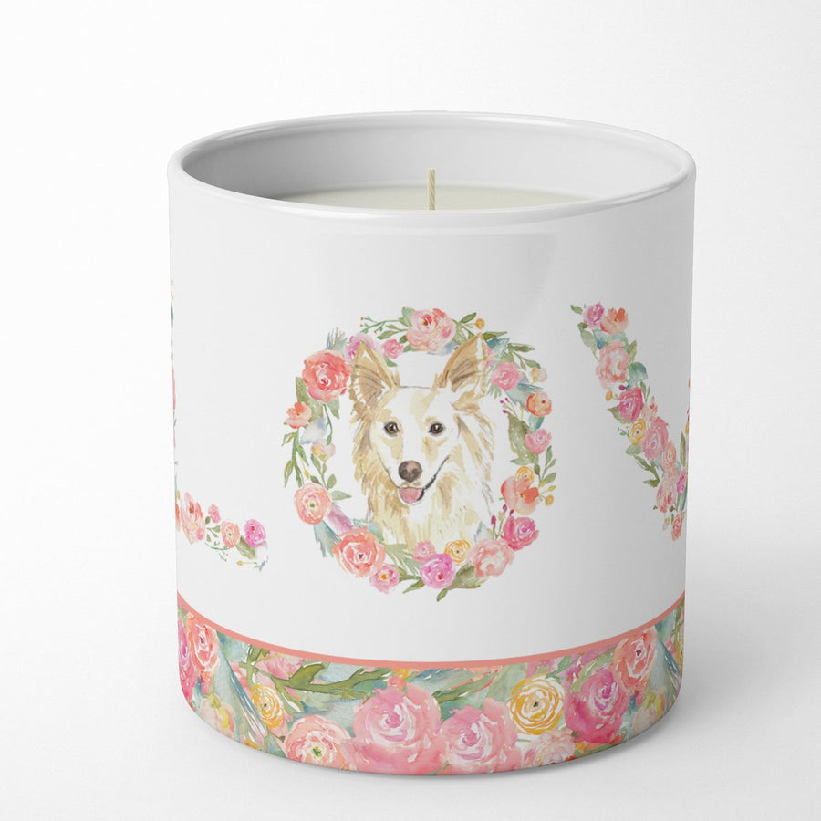 White Collie Love 10 oz Decorative Soy Candle Image 1