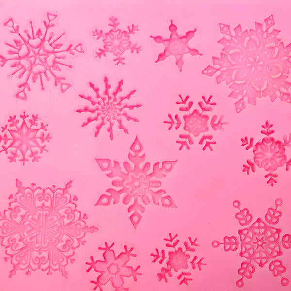 Christams Silicone Snowflakes Cake Mold Xmas Fondant Cake Decoration Mould Image 2