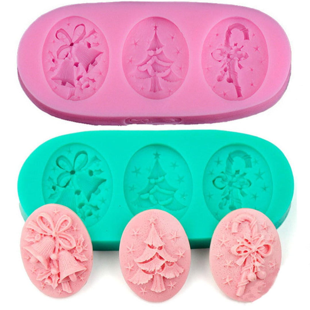 Christmas Tree Silicone Fondant Cake Mold Soap Chocolate Candy Decorating Mould Image 1