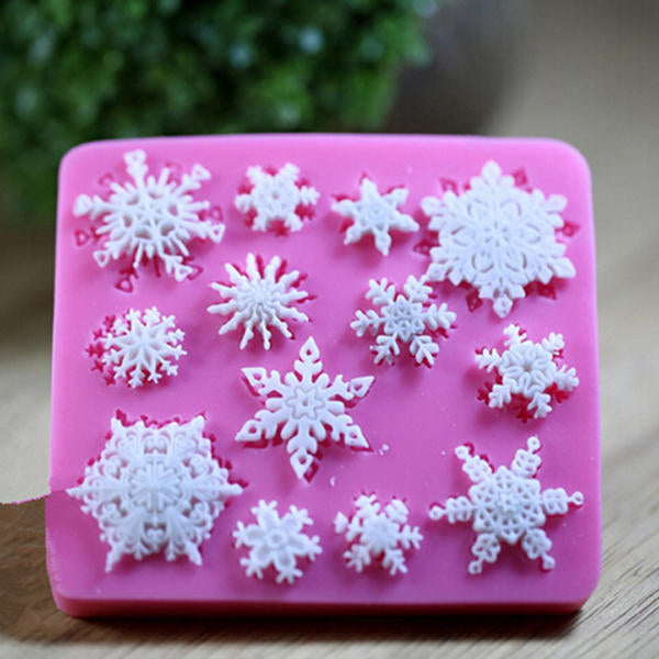 Christams Silicone Snowflakes Cake Mold Xmas Fondant Cake Decoration Mould Image 5