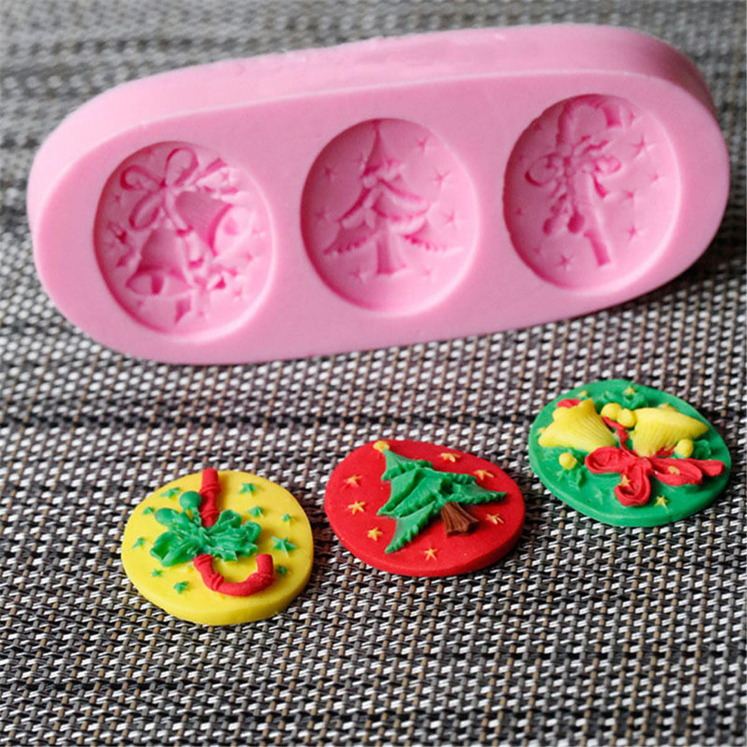 Christmas Tree Silicone Fondant Cake Mold Soap Chocolate Candy Decorating Mould Image 4