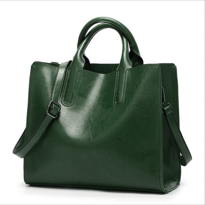 Leather Women handbags Simple handbag trend One Shoulder Messenger Bag trend bag Image 1