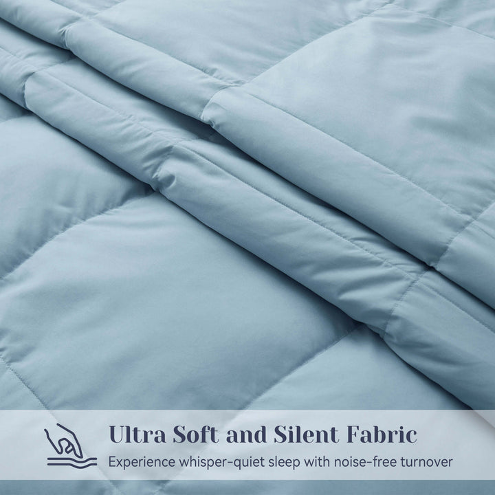 Luxurious Lightweight White Goose Down Feather Fiber Comforter Light Warmth Duvet Insert Image 3