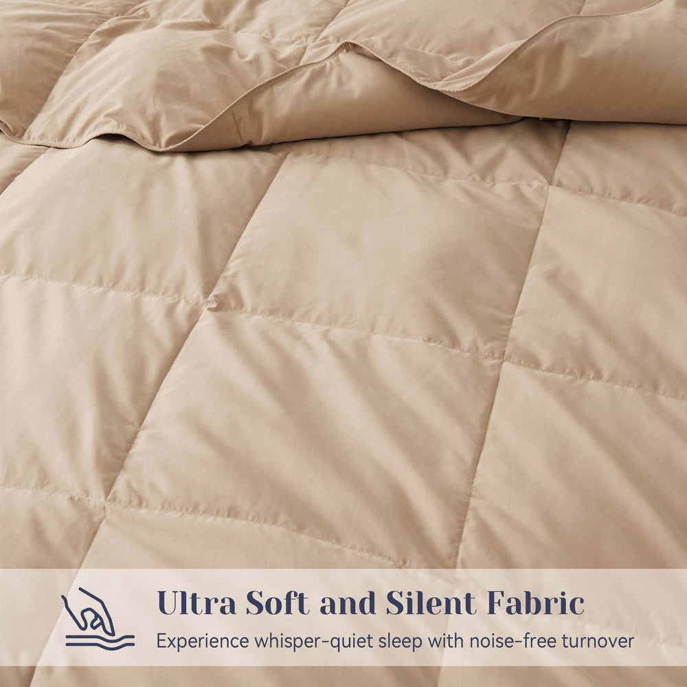 Lightweight Goose Down Feather Fiber Comforter, Soft and Fluffy Comforter for Restful Sleep Image 2