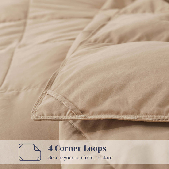 Lightweight Goose Down Feather Fiber Comforter, Soft and Fluffy Comforter for Restful Sleep Image 3