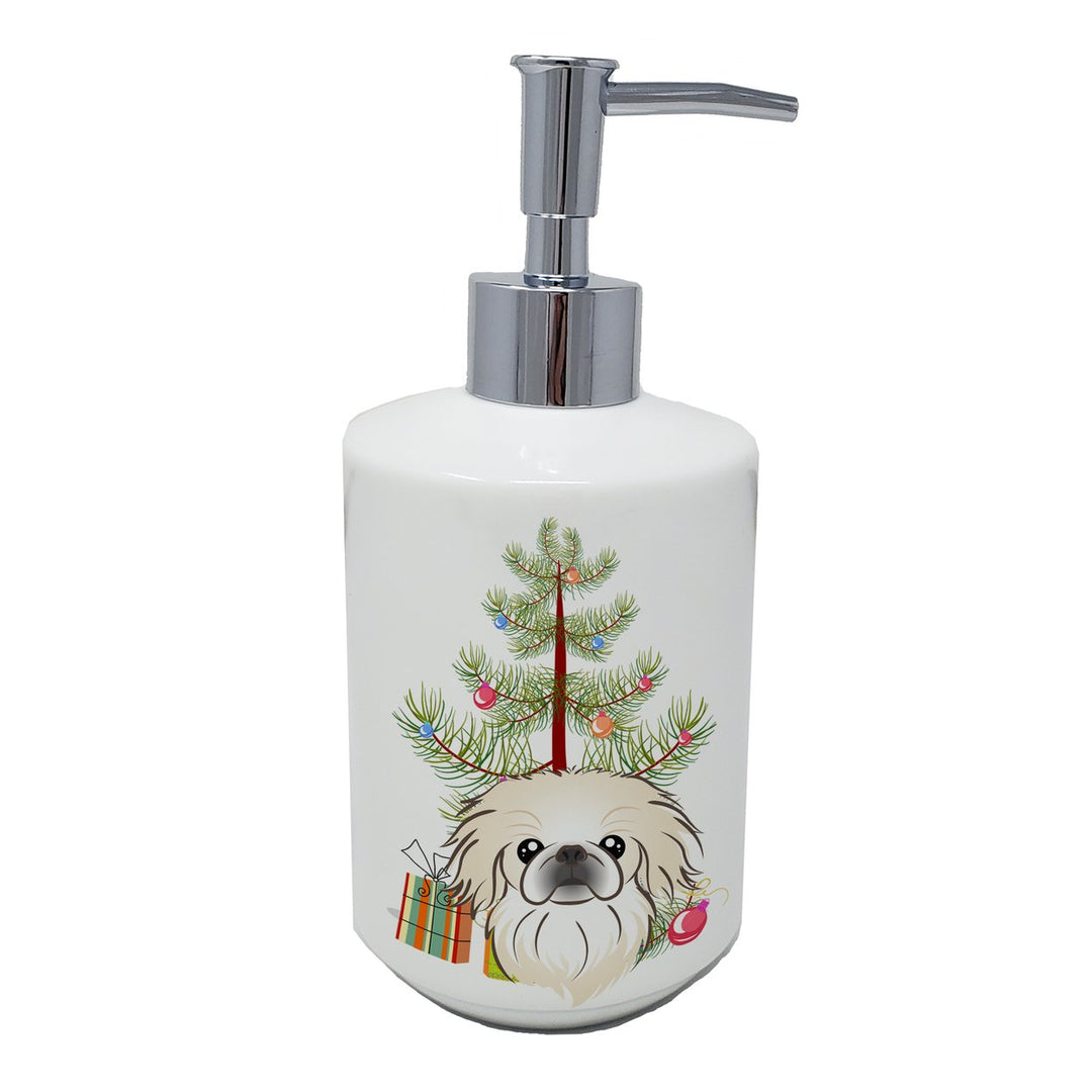 Christmas Tree and Pekingese Ceramic Soap Dispenser Image 1