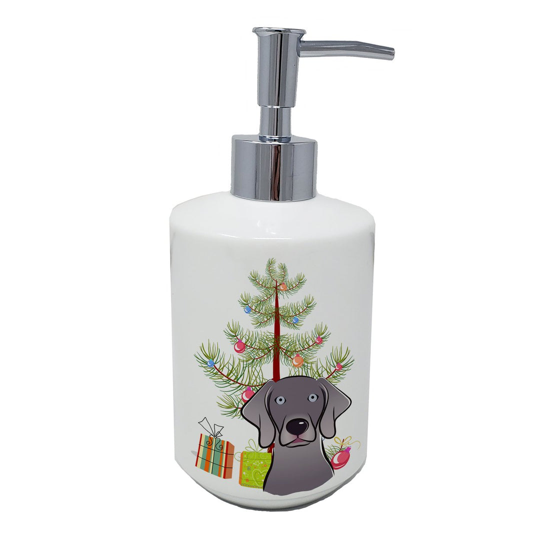 Christmas Tree and Weimaraner Ceramic Soap Dispenser Image 1