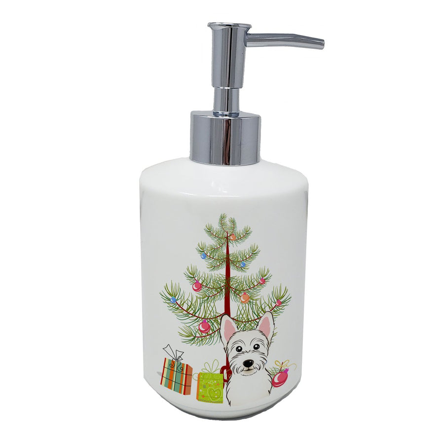 Christmas Tree and Westie Ceramic Soap Dispenser Image 1