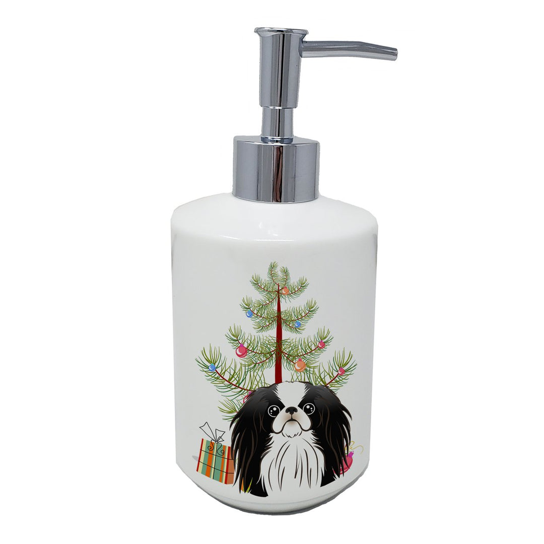 Christmas Tree and Japanese Chin Ceramic Soap Dispenser Image 1