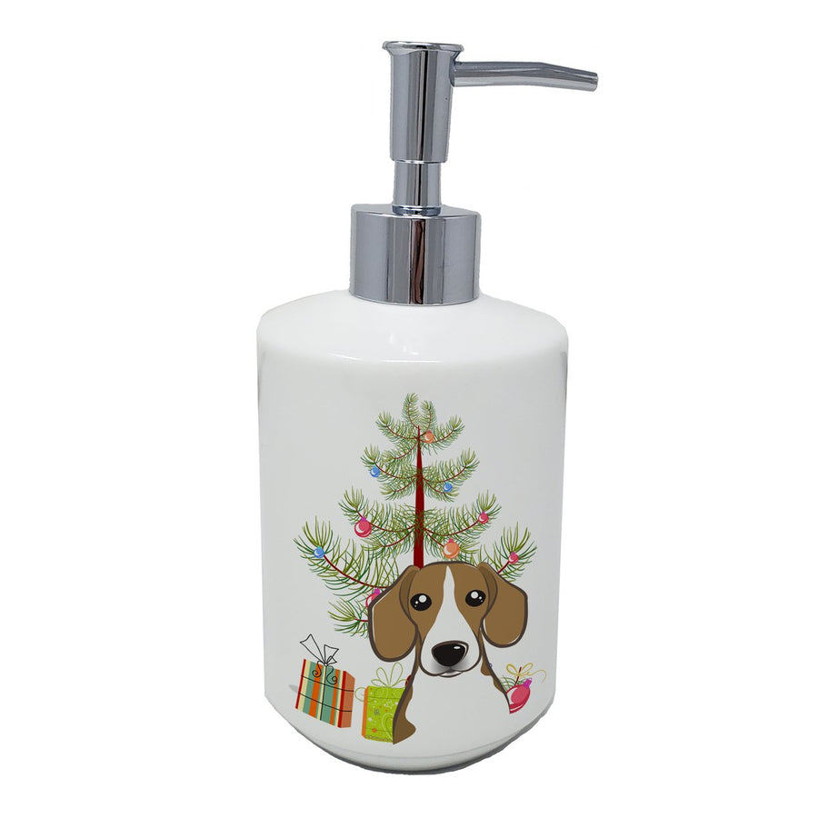 Christmas Tree and Beagle Ceramic Soap Dispenser Image 1