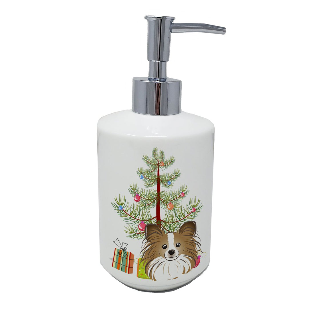 Christmas Tree and Papillon Ceramic Soap Dispenser Image 1