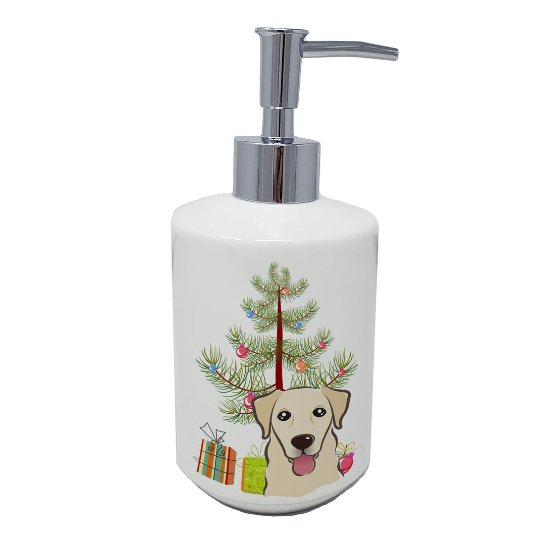 Christmas Tree and Golden Retriever Ceramic Soap Dispenser Image 1