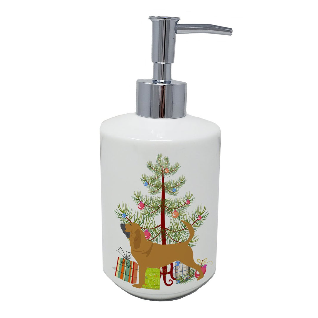 Bloodhound Merry Christmas Tree Ceramic Soap Dispenser Image 1