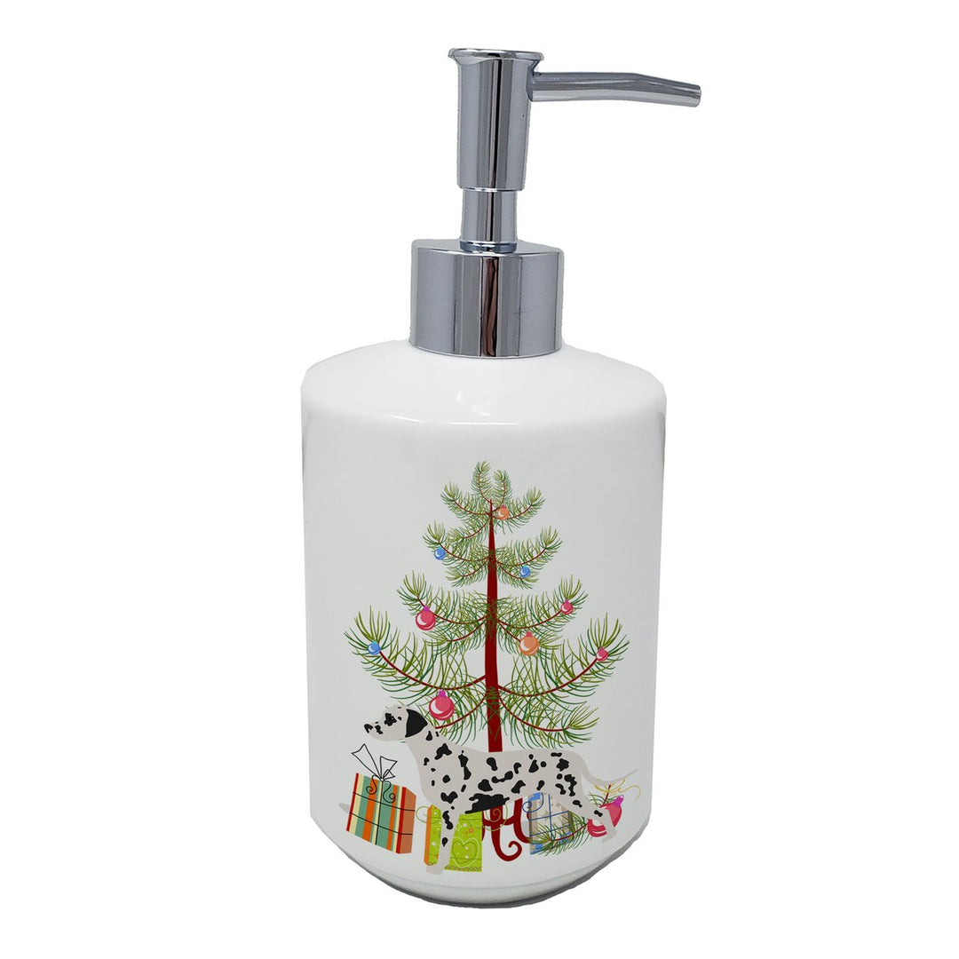 Dalmatian Merry Christmas Tree Ceramic Soap Dispenser Image 1