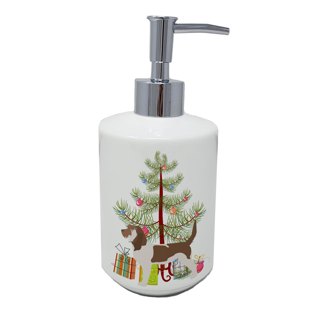 Grand Basset Griffon Vendeen Merry Christmas Tree Ceramic Soap Dispenser Image 1