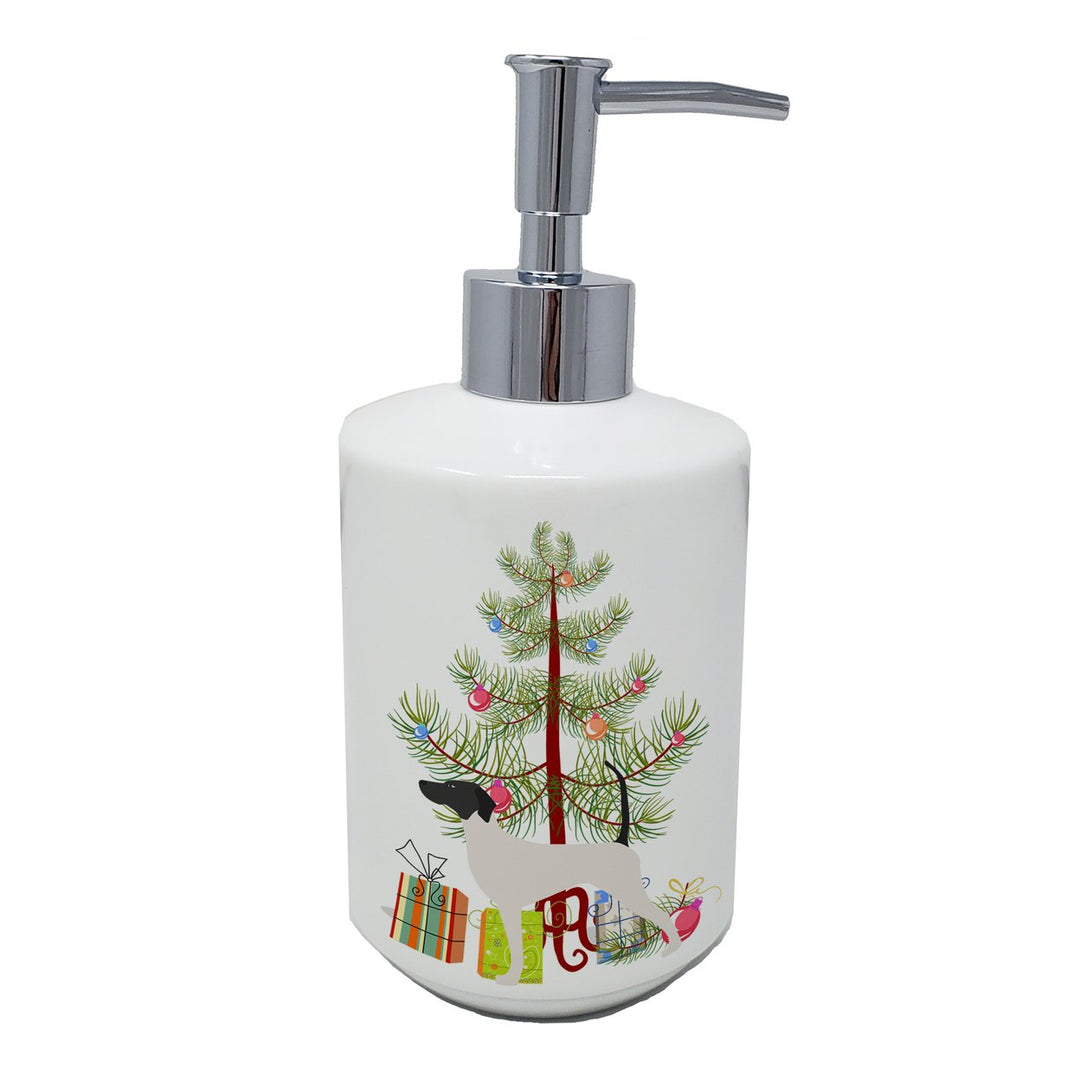 English Pointer Merry Christmas Tree Ceramic Soap Dispenser Image 1