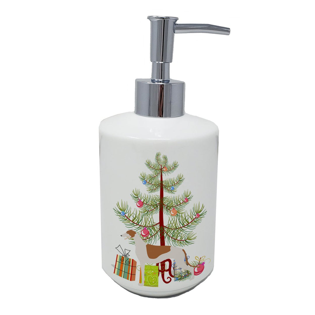 Greyhound Merry Christmas Tree Ceramic Soap Dispenser Image 1